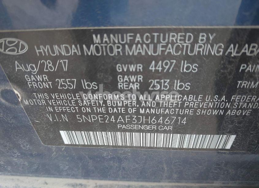 Photo 9 of 2018 Hyundai Sonata SE (VIN 5NPE24AF3JH646714)