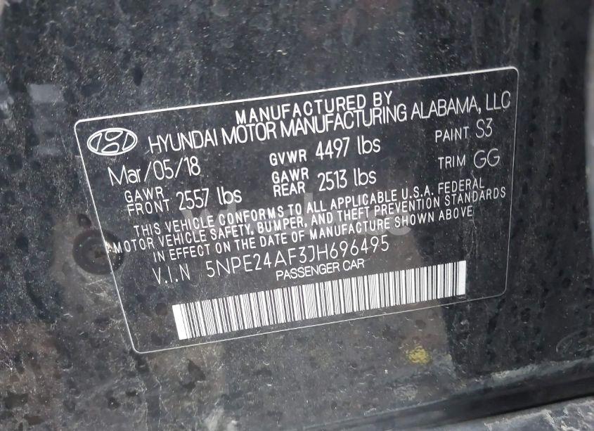 Photo 9 of 2018 Hyundai Sonata SE (VIN 5NPE24AF3JH696495)