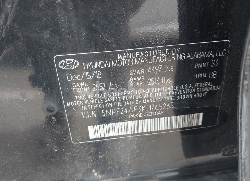 Photo 9 of 2019 Hyundai Sonata SE (VIN 5NPE24AF3KH765235)