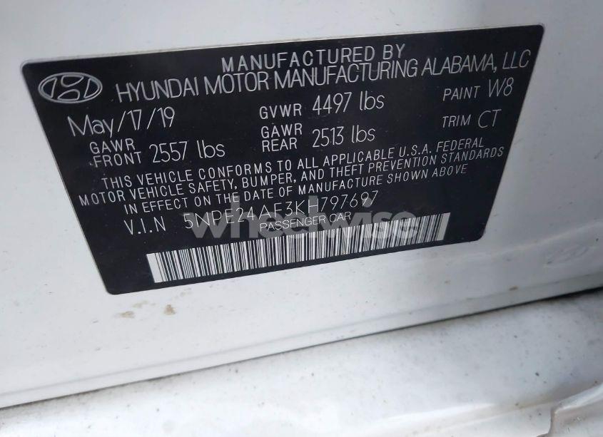 Photo 9 of 2019 Hyundai Sonata SE (VIN 5NPE24AF3KH797697)
