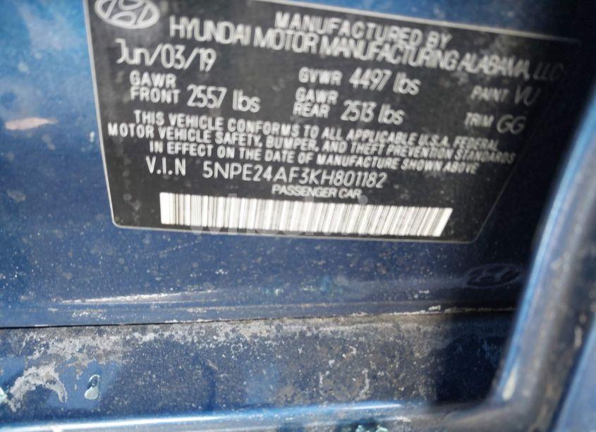 Photo 9 of 2019 Hyundai Sonata SE (VIN 5NPE24AF3KH801182)