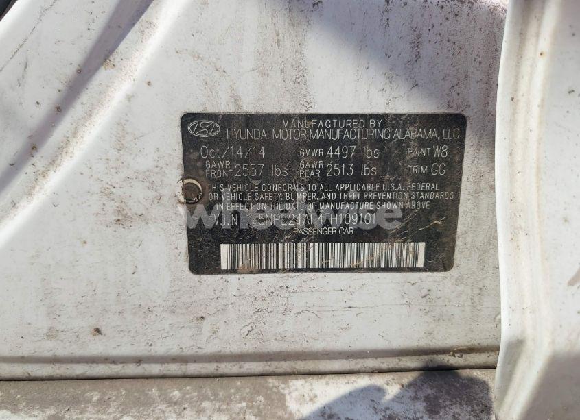 Photo 9 of 2015 Hyundai Sonata SE (VIN 5NPE24AF4FH109101)