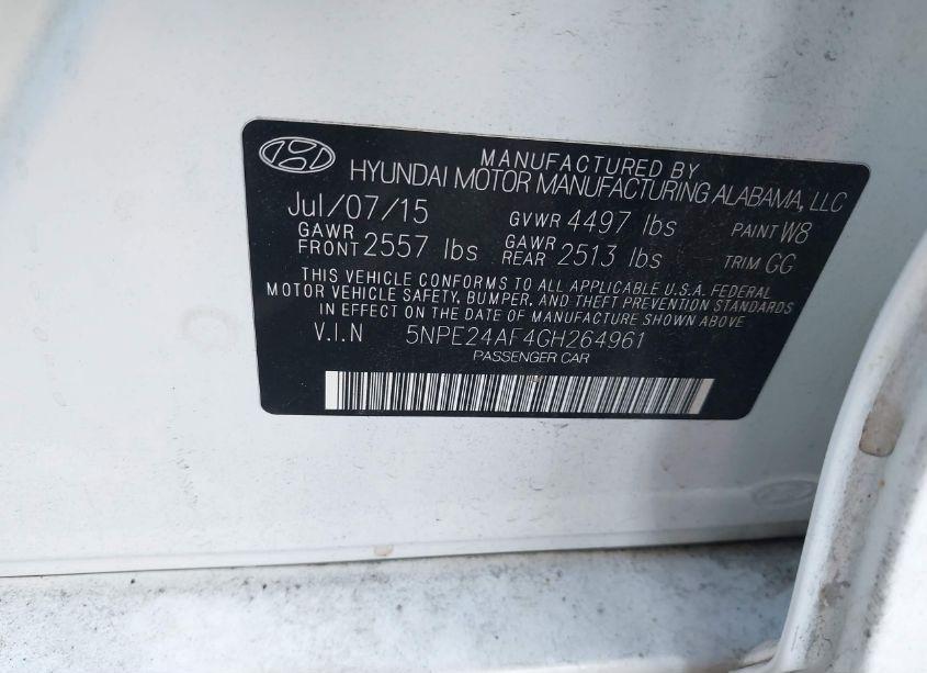 Photo 9 of 2016 Hyundai Sonata SE (VIN 5NPE24AF4GH264961)