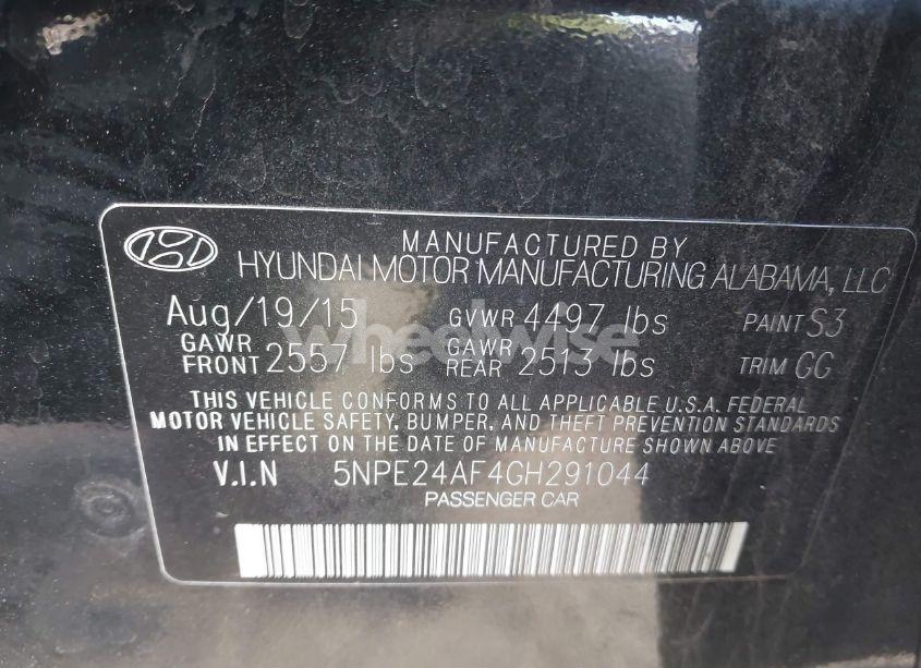 Photo 9 of 2016 Hyundai Sonata SE (VIN 5NPE24AF4GH291044)