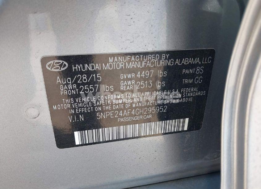 Photo 9 of 2016 Hyundai Sonata SE (VIN 5NPE24AF4GH295952)