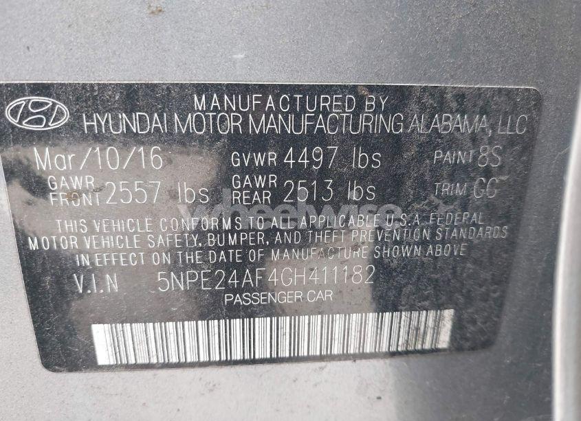 Photo 9 of 2016 Hyundai Sonata (VIN 5NPE24AF4GH411182)