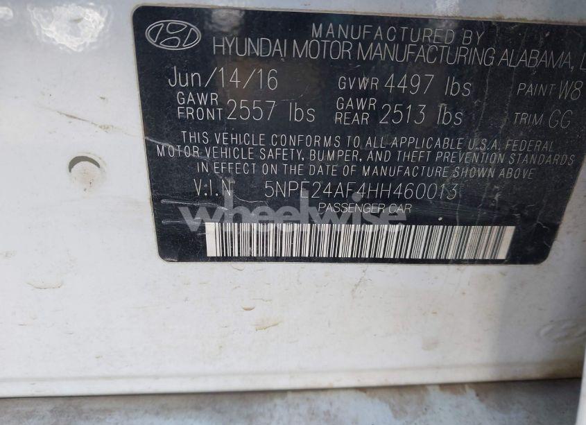 Photo 9 of 2017 Hyundai Sonata SE (VIN 5NPE24AF4HH460013)