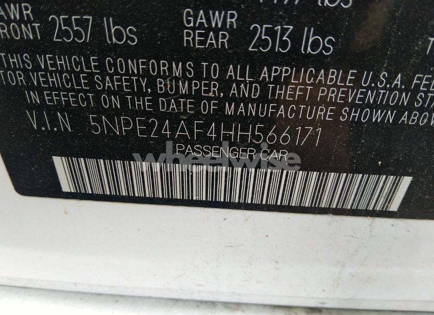 Photo 9 of 2017 Hyundai Sonata SE (VIN 5NPE24AF4HH566171)