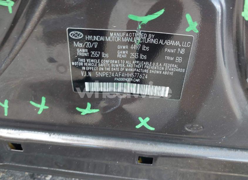 Photo 9 of 2017 Hyundai Sonata SE (VIN 5NPE24AF4HH577624)