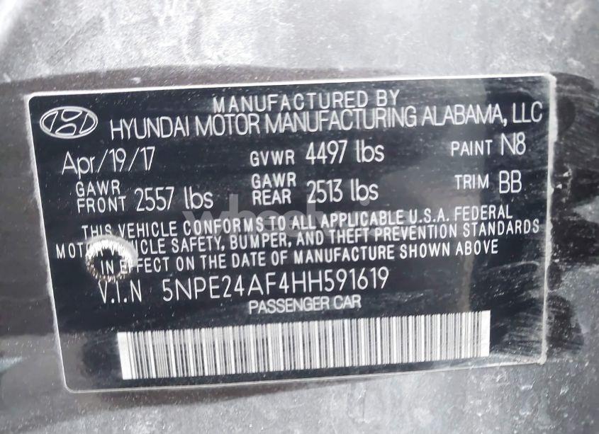 Photo 9 of 2017 Hyundai Sonata SE (VIN 5NPE24AF4HH591619)