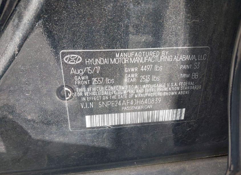 Photo 9 of 2018 Hyundai Sonata SE (VIN 5NPE24AF4JH640839)