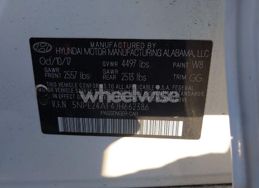 Photo 9 of 2018 Hyundai Sonata SE (VIN 5NPE24AF4JH662386)