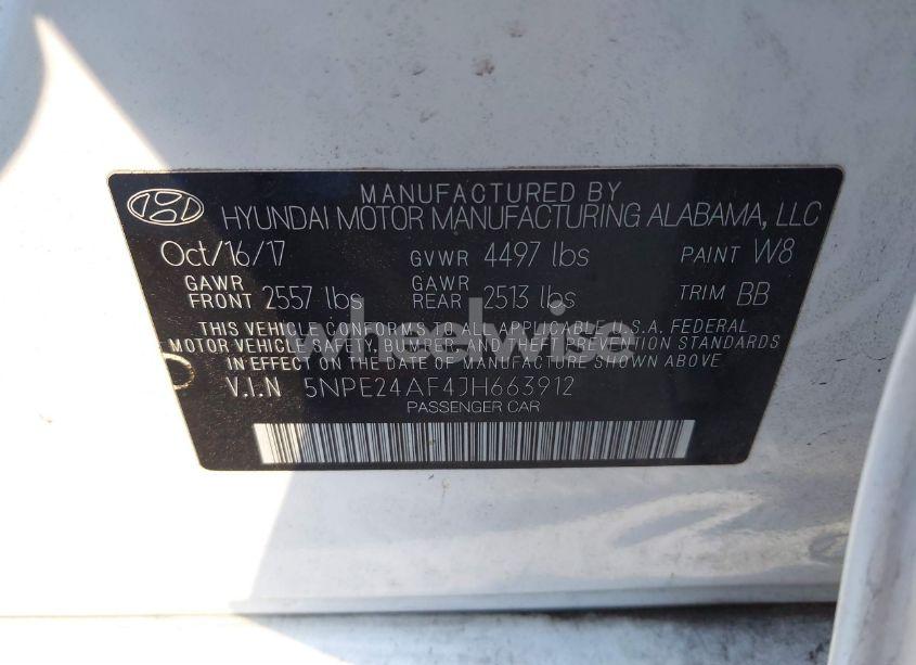 Photo 9 of 2018 Hyundai Sonata SE (VIN 5NPE24AF4JH663912)