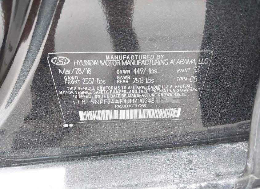 Photo 9 of 2018 Hyundai Sonata SE (VIN 5NPE24AF4JH700246)