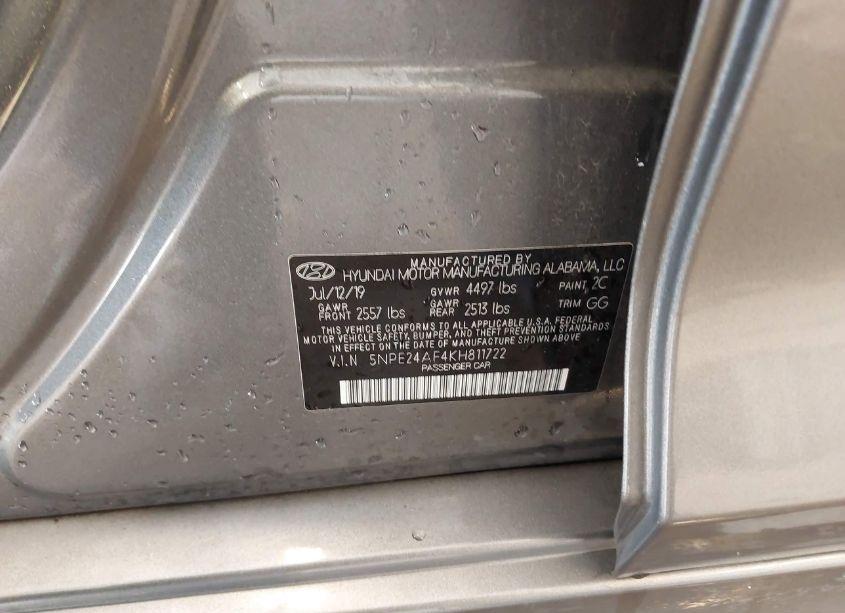 Photo 9 of 2019 Hyundai Sonata SE (VIN 5NPE24AF4KH811722)