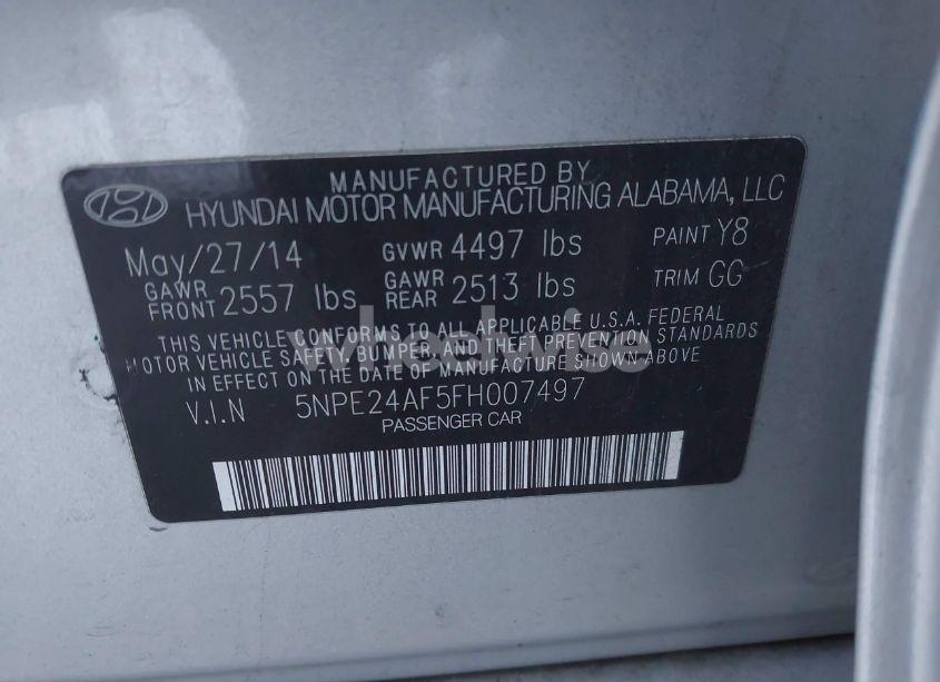 Photo 9 of 2015 Hyundai Sonata SE (VIN 5NPE24AF5FH007497)