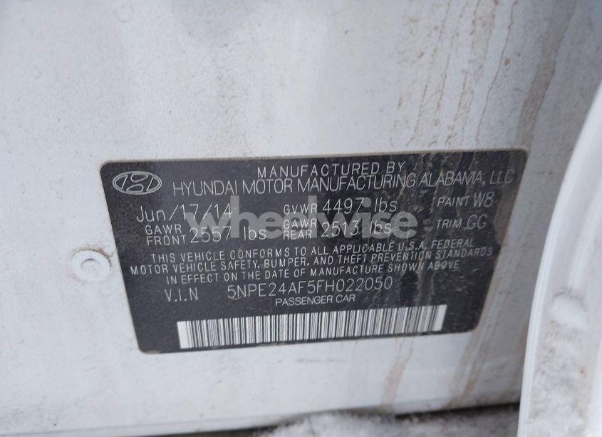 Photo 9 of 2015 Hyundai Sonata SE (VIN 5NPE24AF5FH022050)