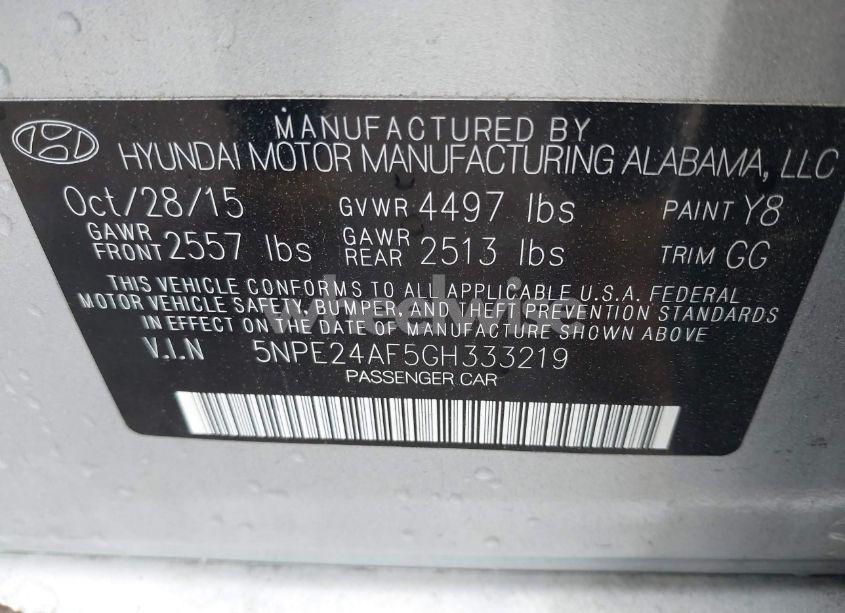 Photo 7 of 2016 Hyundai Sonata SE (VIN 5NPE24AF5GH333219)