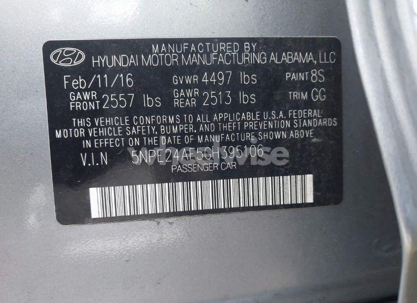 Photo 9 of 2016 Hyundai Sonata (VIN 5NPE24AF5GH395106)