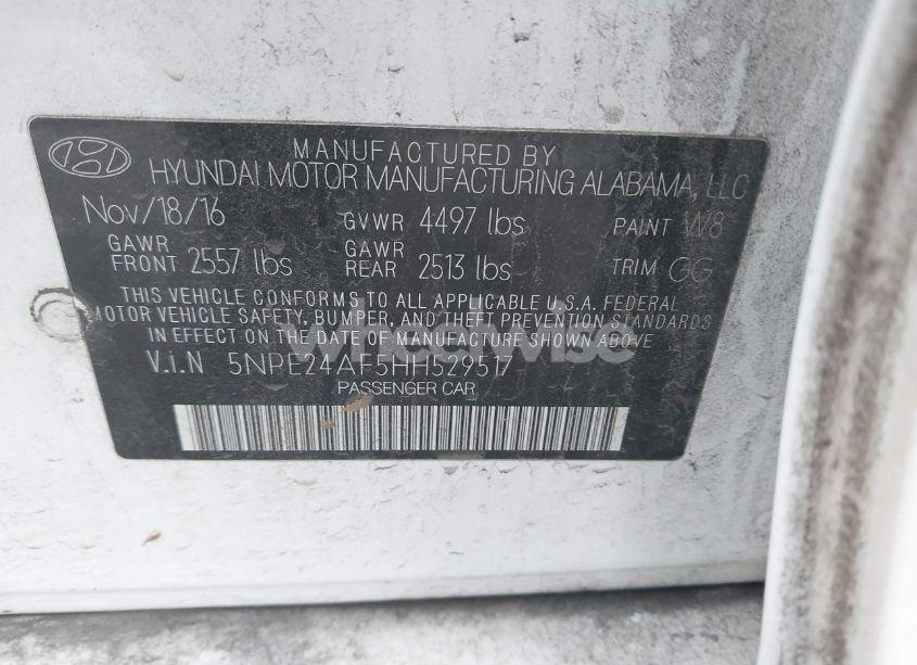 Photo 9 of 2017 Hyundai Sonata (VIN 5NPE24AF5HH529517)