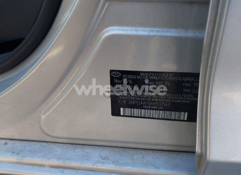 Photo 9 of 2017 Hyundai Sonata (VIN 5NPE24AF5HH532563)