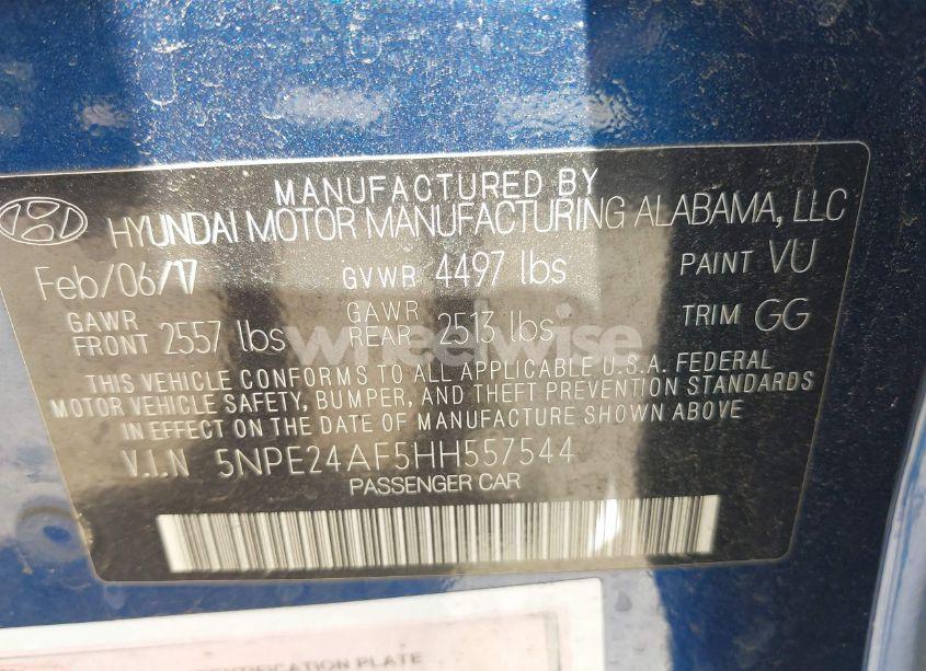 Photo 9 of 2017 Hyundai Sonata SE (VIN 5NPE24AF5HH557544)