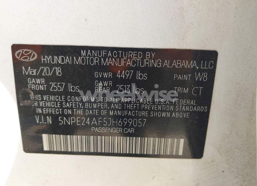 Photo 9 of 2018 Hyundai Sonata SE (VIN 5NPE24AF5JH699057)