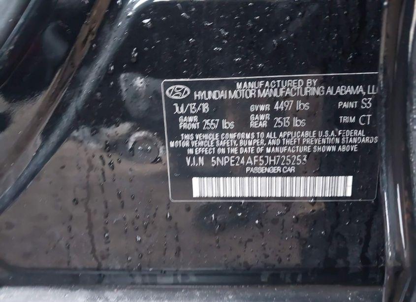 Photo 9 of 2018 Hyundai Sonata SE (VIN 5NPE24AF5JH725253)