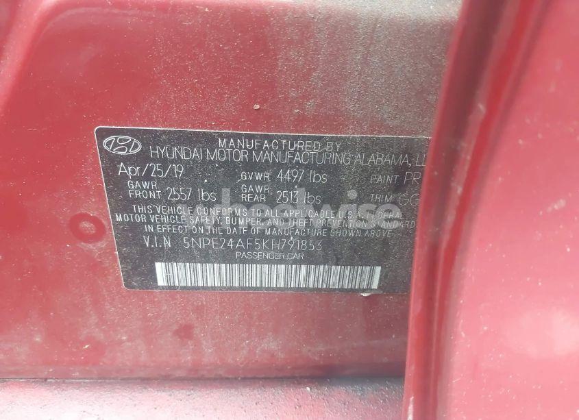 Photo 9 of 2019 Hyundai Sonata SE (VIN 5NPE24AF5KH791853)