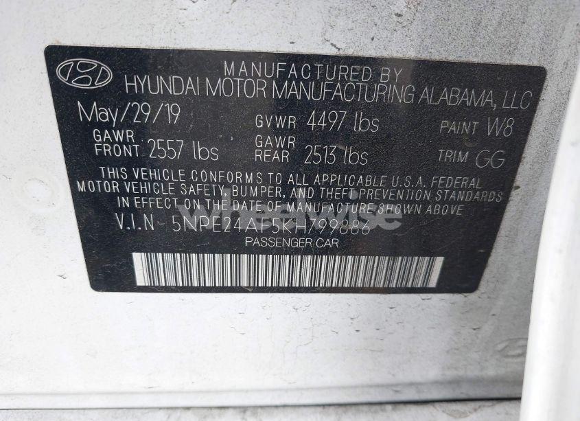 Photo 9 of 2019 Hyundai Sonata SE (VIN 5NPE24AF5KH799886)