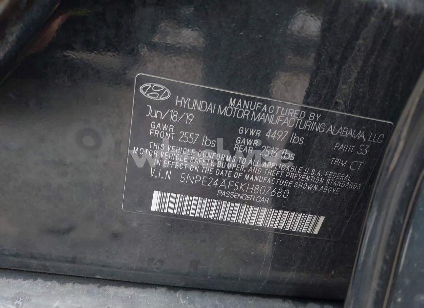 Photo 9 of 2019 Hyundai Sonata SE (VIN 5NPE24AF5KH807680)