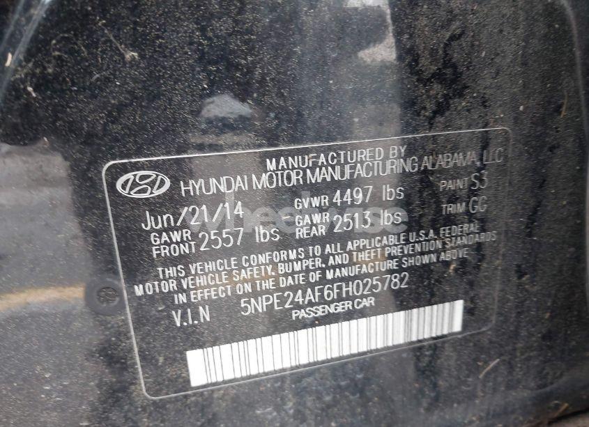 Photo 9 of 2015 Hyundai Sonata SE (VIN 5NPE24AF6FH025782)