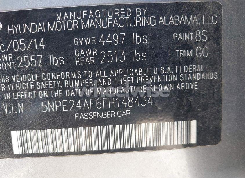 Photo 9 of 2015 Hyundai Sonata SE (VIN 5NPE24AF6FH148434)