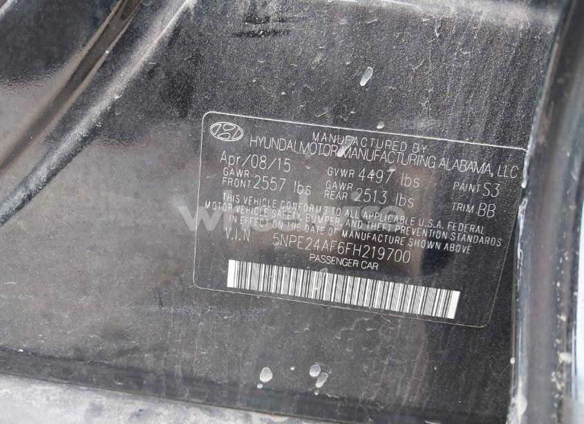 Photo 9 of 2015 Hyundai Sonata SE (VIN 5NPE24AF6FH219700)