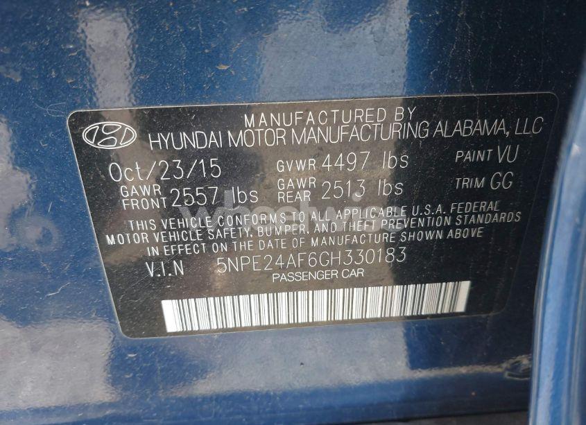 Photo 9 of 2016 Hyundai Sonata SE (VIN 5NPE24AF6GH330183)