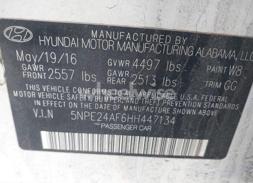 Photo 9 of 2017 Hyundai Sonata (VIN 5NPE24AF6HH447134)