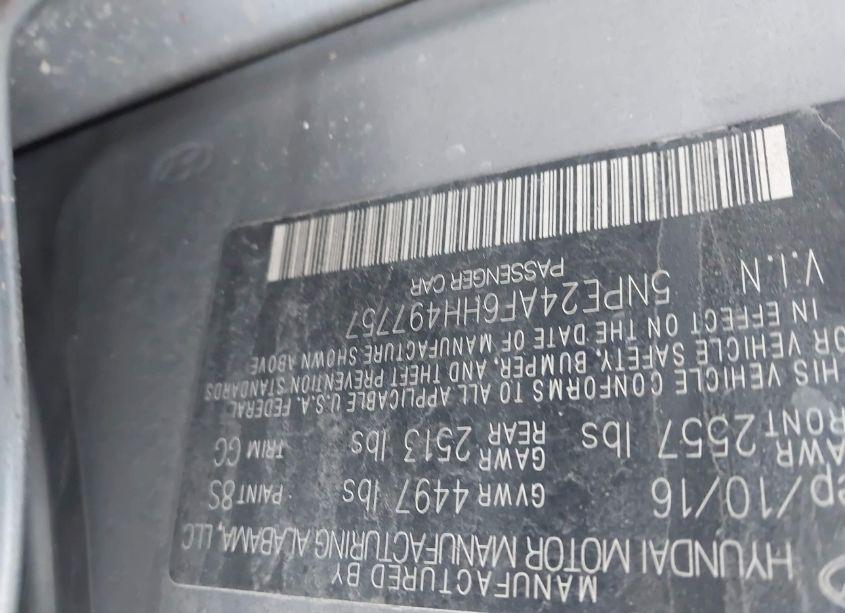 Photo 9 of 2017 Hyundai Sonata SE (VIN 5NPE24AF6HH497757)