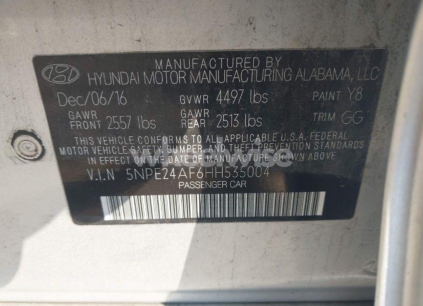 Photo 9 of 2017 Hyundai Sonata SE (VIN 5NPE24AF6HH535004)
