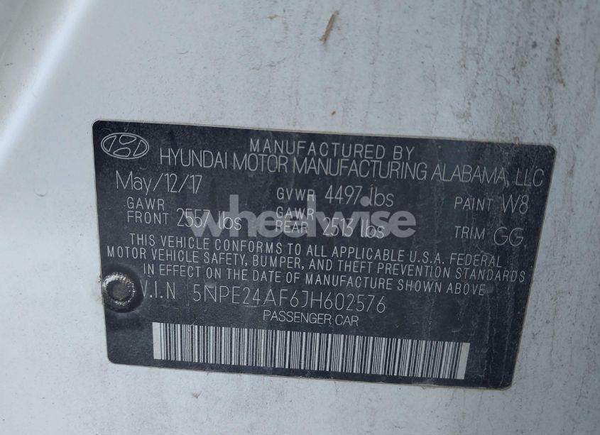 Photo 9 of 2018 Hyundai Sonata SE (VIN 5NPE24AF6JH602576)