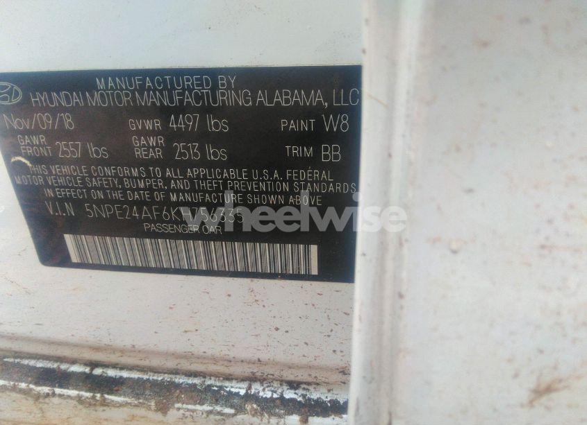 Photo 9 of 2019 Hyundai Sonata SE (VIN 5NPE24AF6KH756335)