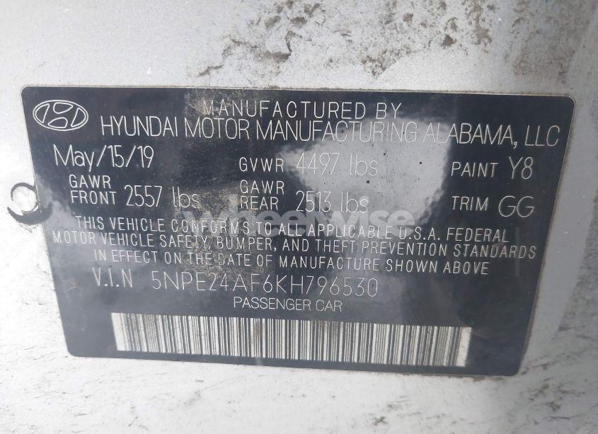Photo 9 of 2019 Hyundai Sonata SE (VIN 5NPE24AF6KH796530)