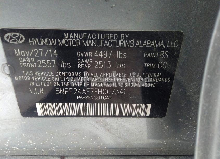 Photo 9 of 2015 Hyundai Sonata SE (VIN 5NPE24AF7FH007341)
