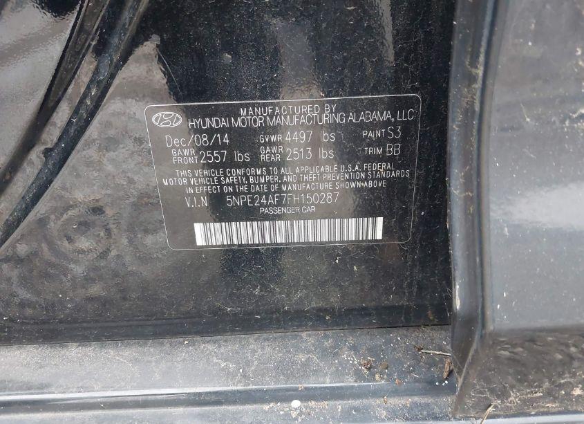 Photo 9 of 2015 Hyundai Sonata SE (VIN 5NPE24AF7FH150287)