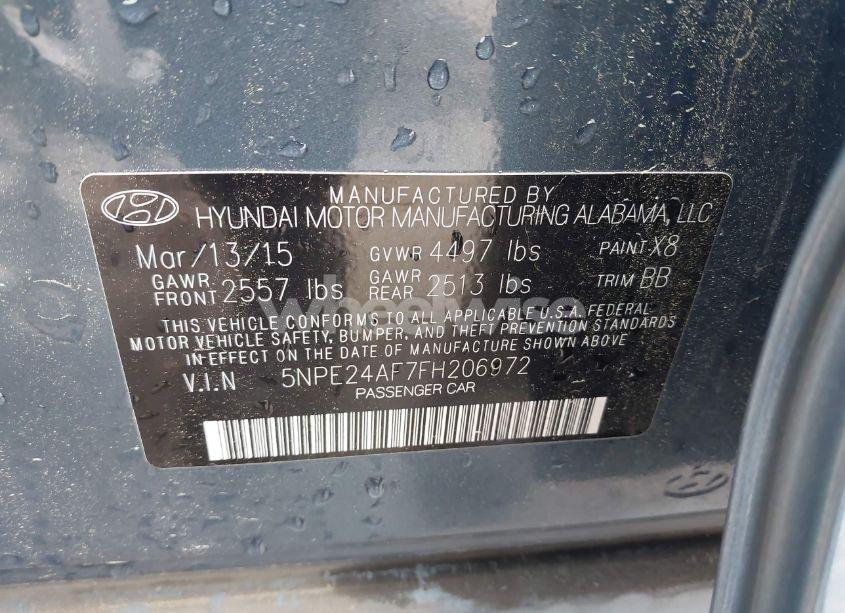 Photo 9 of 2015 Hyundai Sonata SE (VIN 5NPE24AF7FH206972)