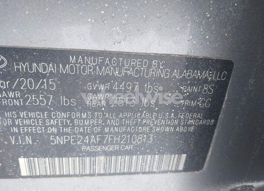 Photo 9 of 2015 Hyundai Sonata SE (VIN 5NPE24AF7FH210813)