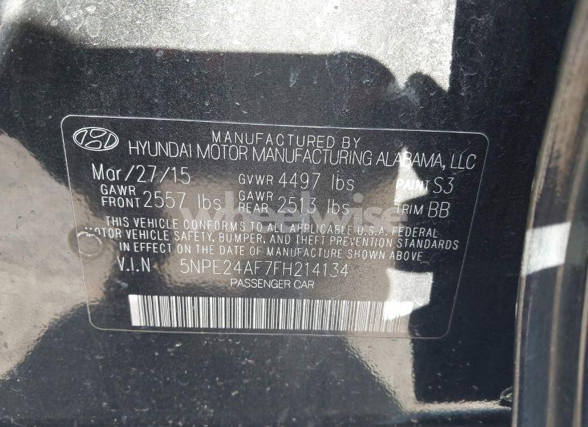 Photo 9 of 2015 Hyundai Sonata SE (VIN 5NPE24AF7FH214134)