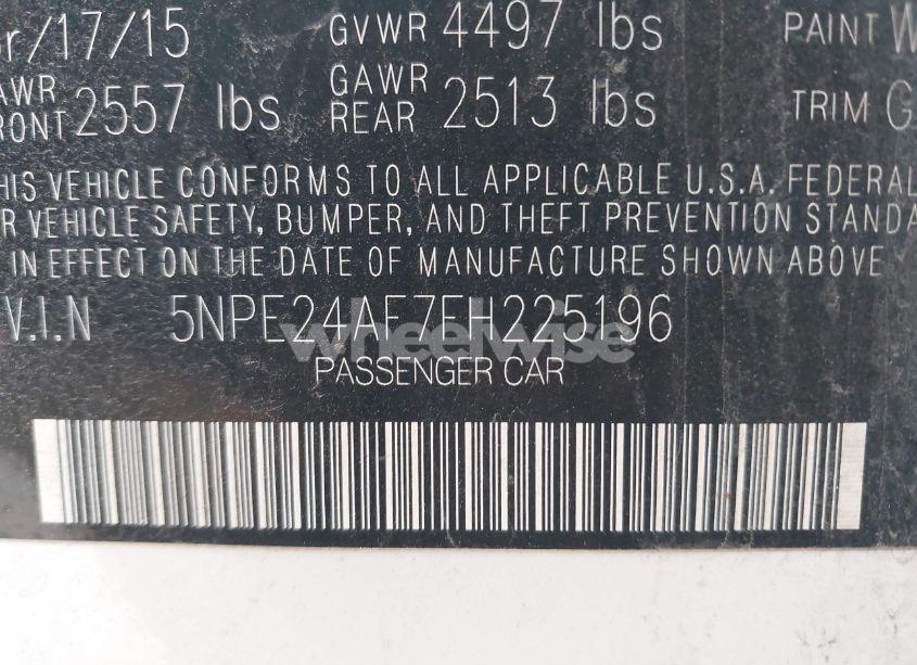 Photo 9 of 2015 Hyundai Sonata SE (VIN 5NPE24AF7FH225196)