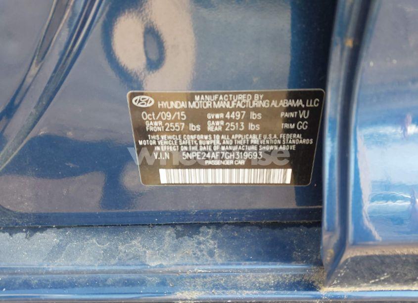 Photo 9 of 2016 Hyundai Sonata SE (VIN 5NPE24AF7GH319693)