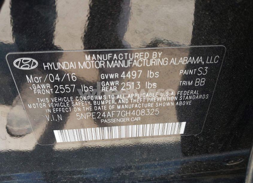 Photo 9 of 2016 Hyundai Sonata SE (VIN 5NPE24AF7GH408325)