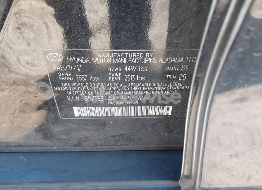 Photo 9 of 2017 Hyundai Sonata SE (VIN 5NPE24AF7HH563605)